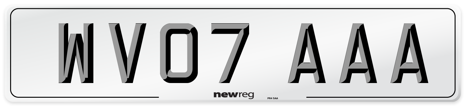 WV07 AAA Number Plate from New Reg